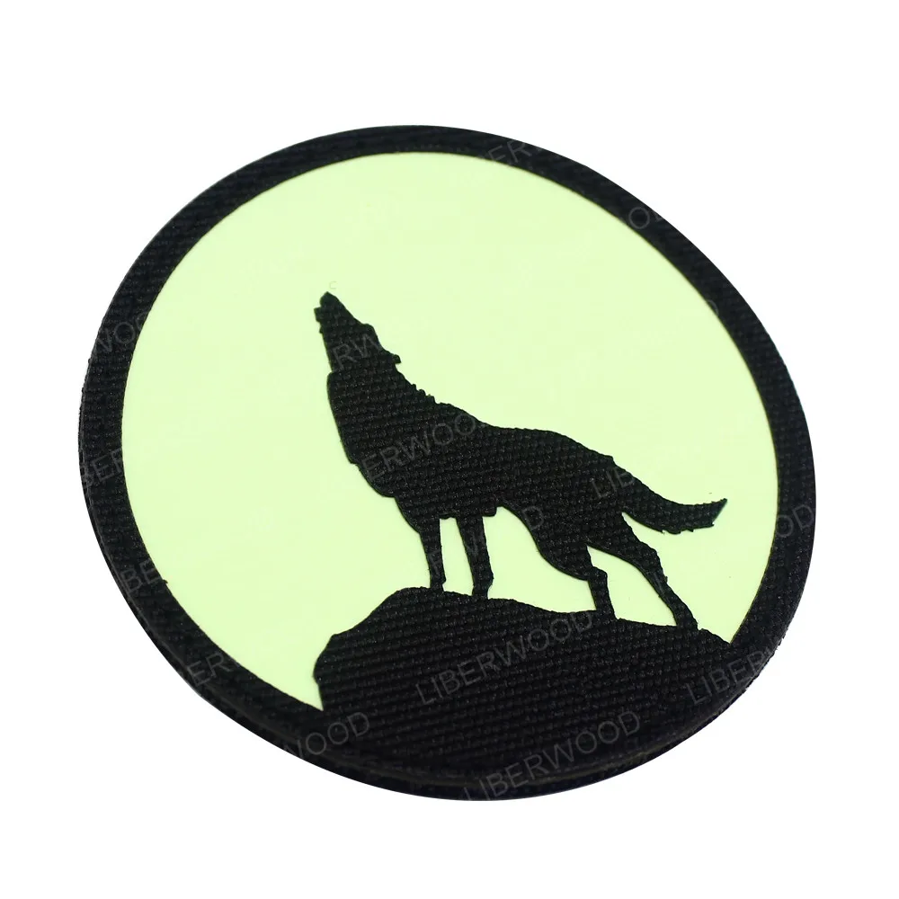 Howling Wolf Patch with Moon, Large Back Patches for Jackets and Vests