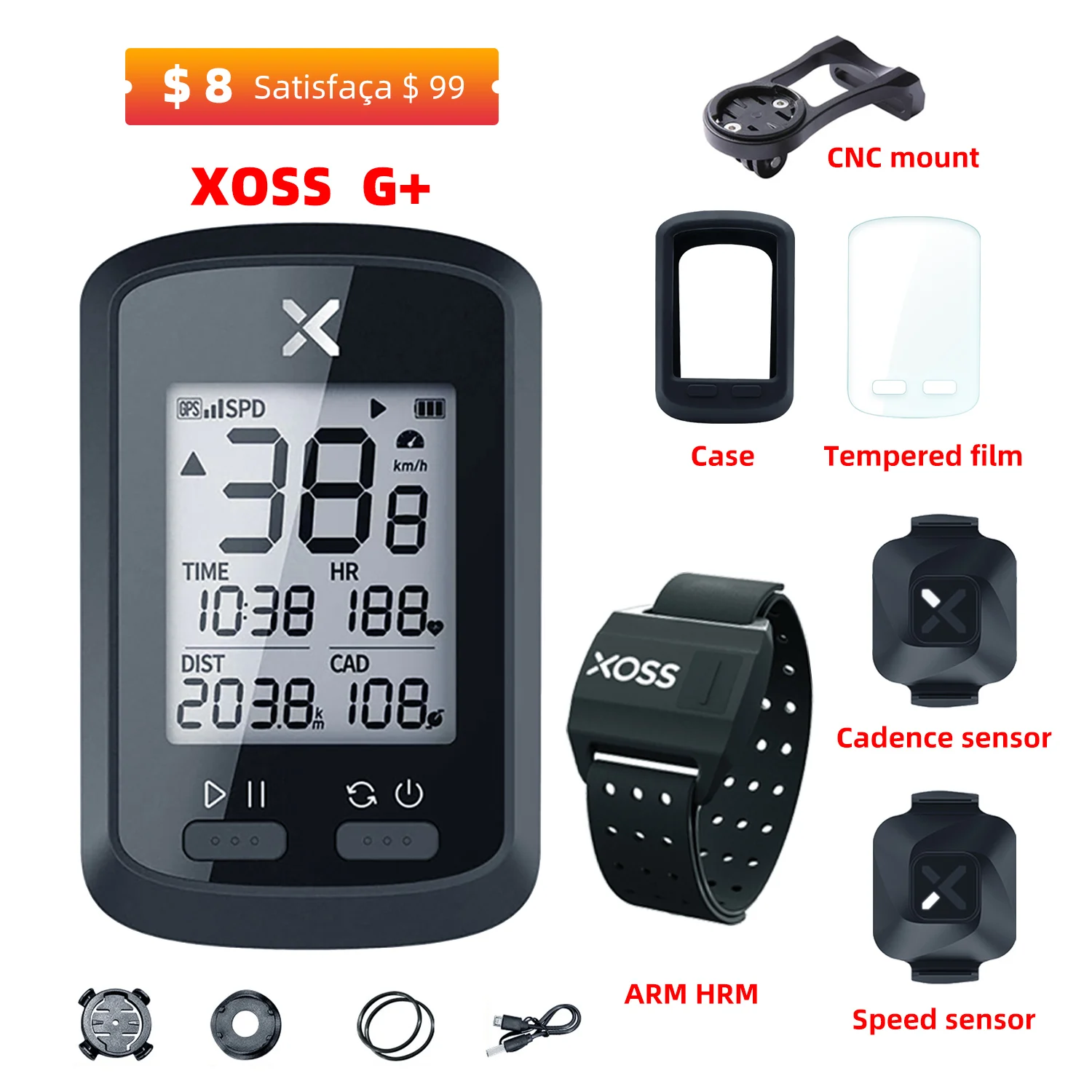Xoss G Gps Bike Cycyling Computer Waterproof Ipx7 Bluetooth 4.0 Ant+ G