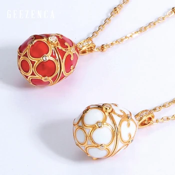 

925 Sterling Silver Egg-shaped Open Pendant With Necklace Luxury Designer Jewelry 2019 Autumn Newest Sweater Chain Korea Trendy
