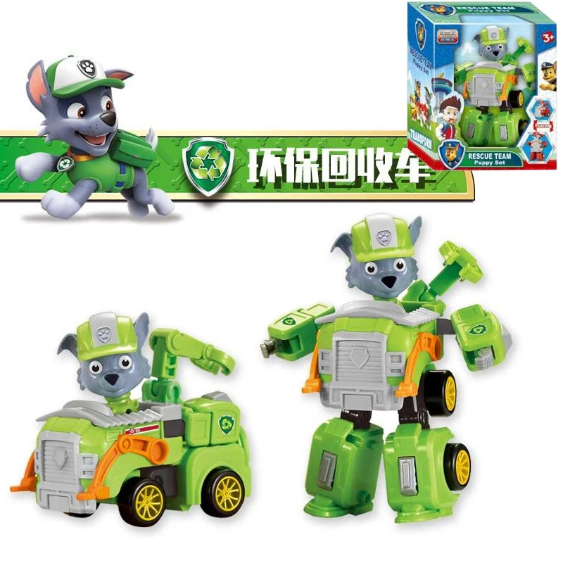 with box Paw Patrol 4 цвета трансформированная игрушка аварийная спасательная машина с красивой коробкой отличные подарки для детей аниме фигурка для ребенка - Цвет: with box