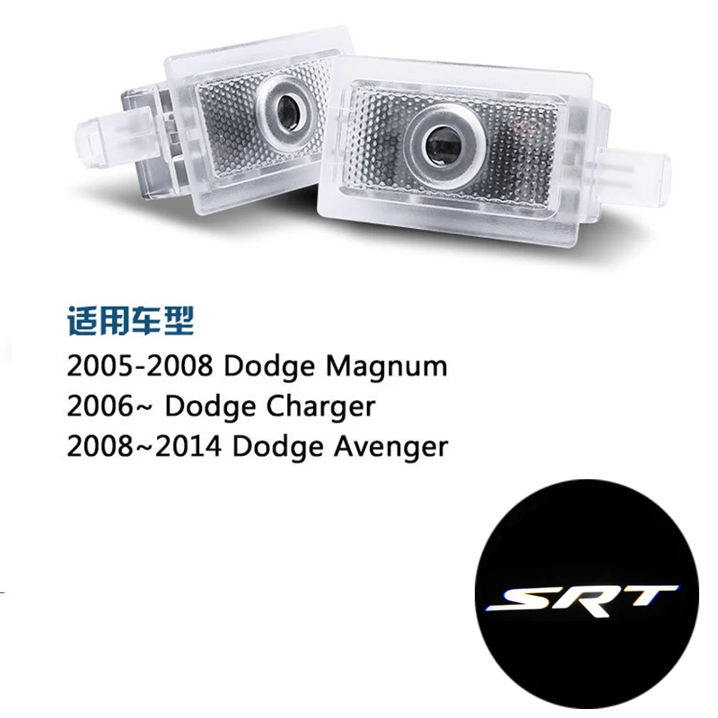 RGB 1 пара, Автомобильный Дверной светильник для Dodge charger Avenger Magnum SRT R/T Dodge Logo, Лампа для проектора, декоративная лампа, аксессуары - Испускаемый цвет: RGB