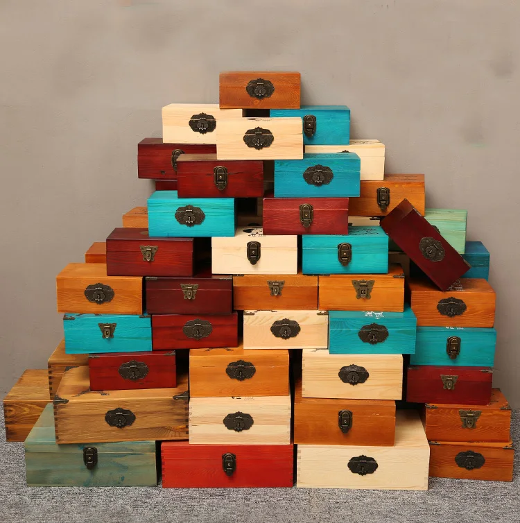 Zakka винтажная деревянная коробка для хранения ювелирных изделий в египетском стиле для подарка Маленькая деревянная коробка для органайзера