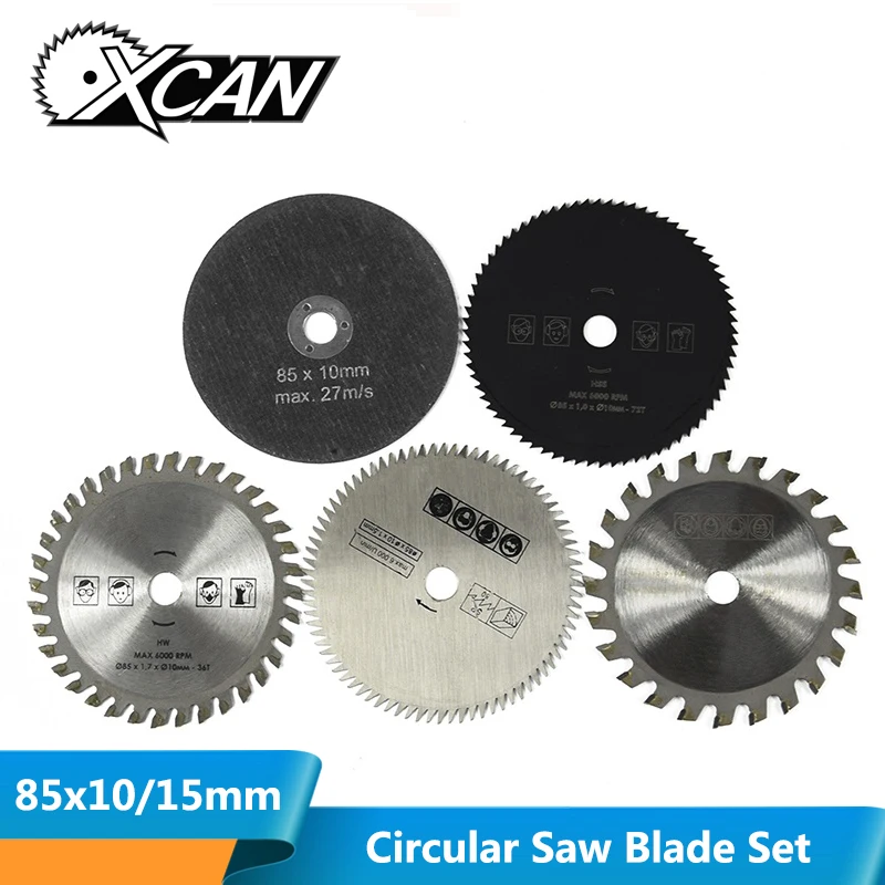  5pcs 85mm Cutting Tool Wood Saw Blades for Multi-function Power Tool Circular Saw Blade Bore 10mm W