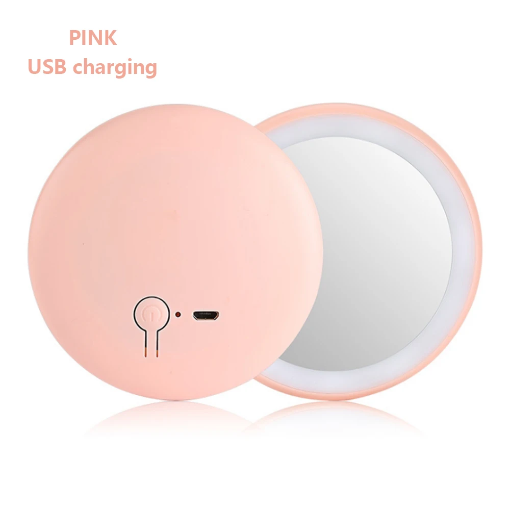 Pink USB Макияж MirrorLight Artifact Pro Lady светодиодный бисер фотография свет Красота Инструменты для фото заполняющий свет Батарея и USB мини зеркало - Цвет: Pink USB