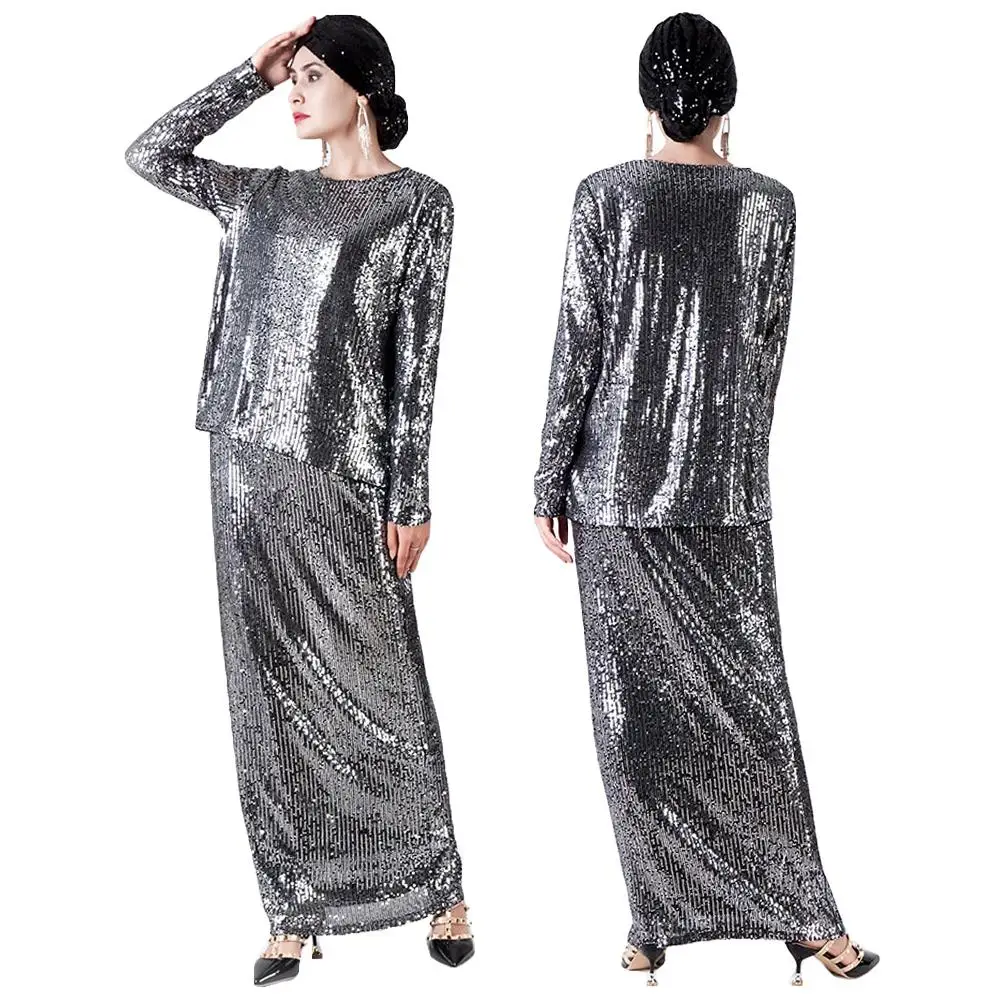 #Special Offers Vrouwen Sequin 2 Stuks Jurk Abaya Moslim Top Maxi Rok Dubai Party Kaftan Jilbab Elegante Islamitische Kleding Tops + Rok mode #Special Offers Vrouwen Sequin 2 Stuks Jurk Abaya Moslim Top Maxi Rok Dubai Party Kaftan Jilbab Elegante Islamitische Kleding Tops + Rok mode