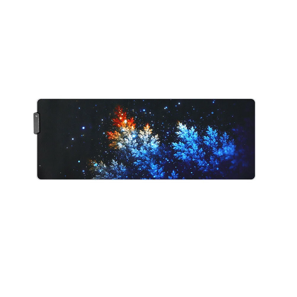 Non Slip Home Office Mouse Pad Gaming USB Cable LED Lighting Colorful Table For PC Decorative RGB Luminous Laptop Rubber - Цвет: 800x300x4mm
