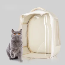 Translucence Cat Carriers zewnętrzna przenośna klatka dla zwierzęcia podwójne ramiona kosmiczne koty plecaki oddychające składane zaopatrzenie dla zwierząt domowych tanie tanio CN (pochodzenie) zipper cats