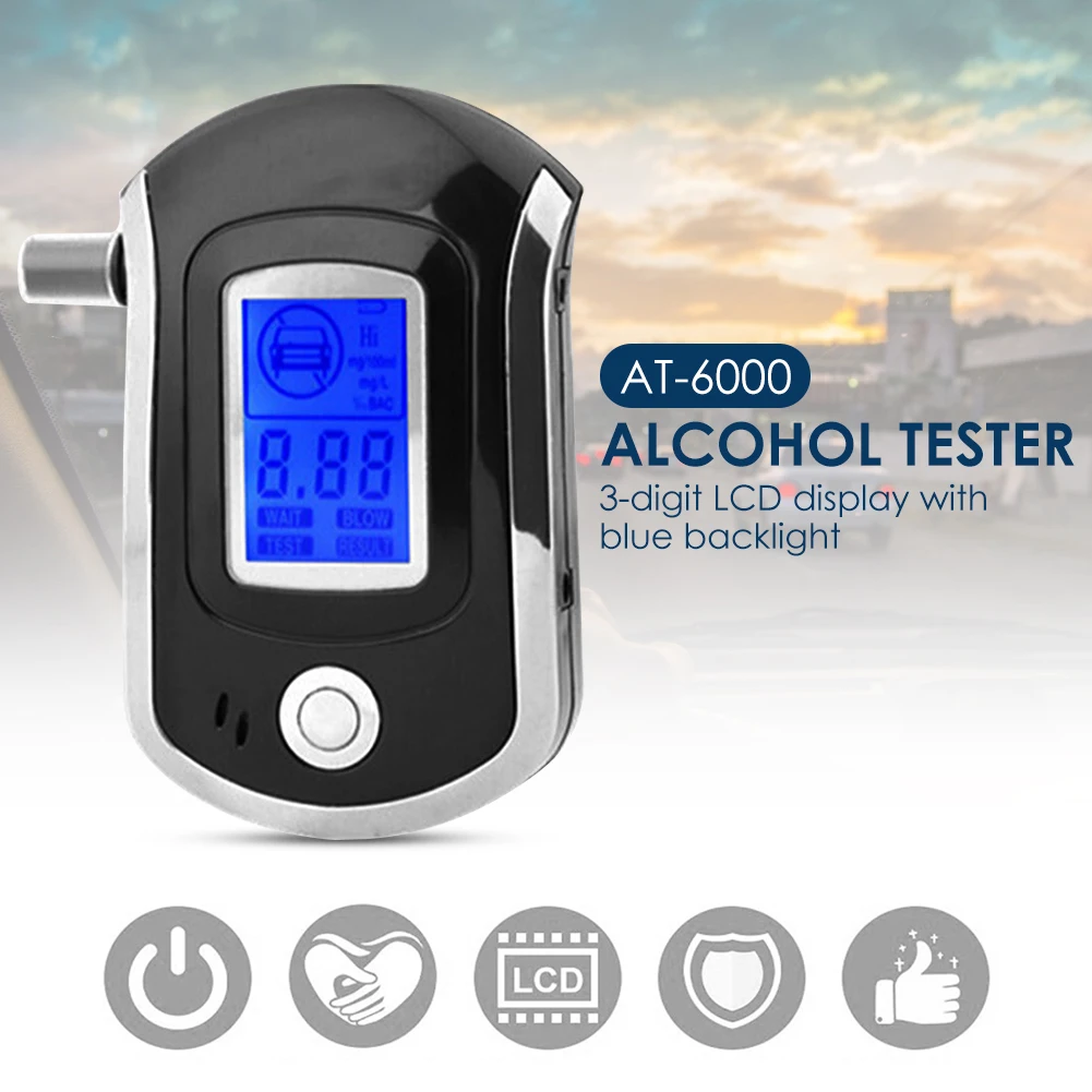 Handheld Backlight Digital Practical Breath Alcohol Tester Multi