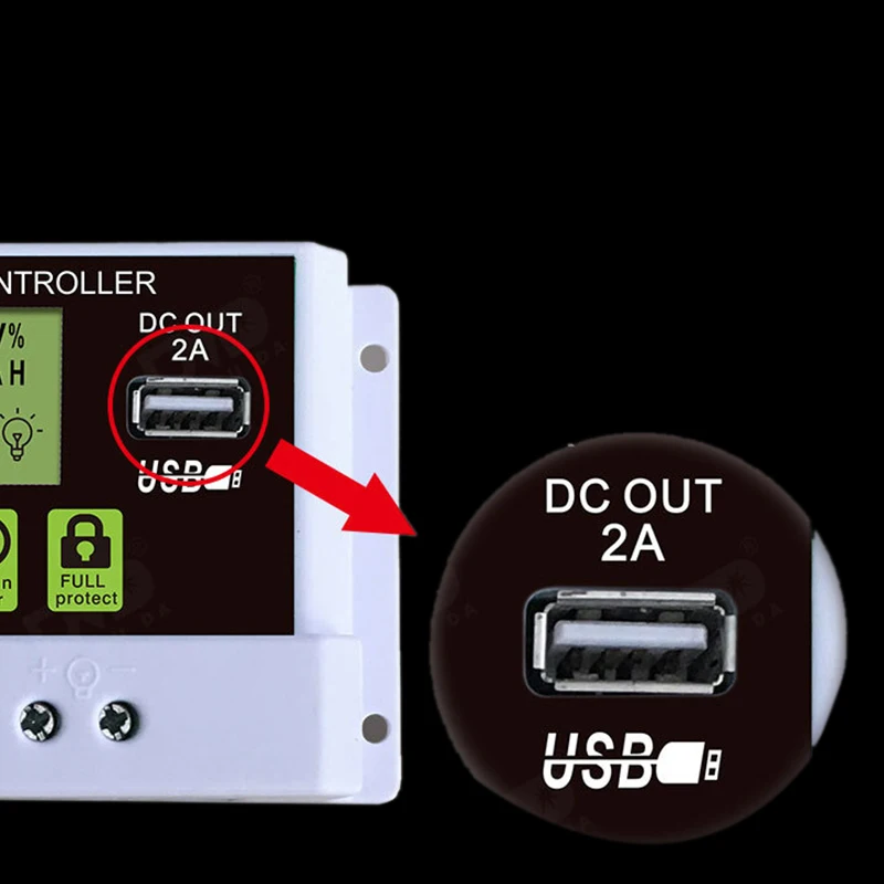 ЖК-дисплей PWM 30A USB Панели солнечные Батарея регулятор заряда аккумулятора 12/24V