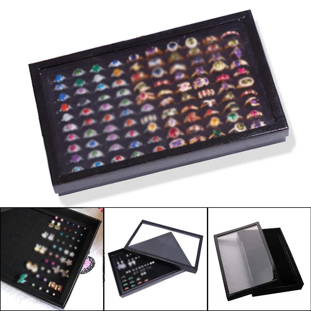 

Jewelry Box 100 Square Ring Jewelry Box Large Flannel Square Jewelry Box Simple Layout Makeup Choker Ring Necklace Storage Box