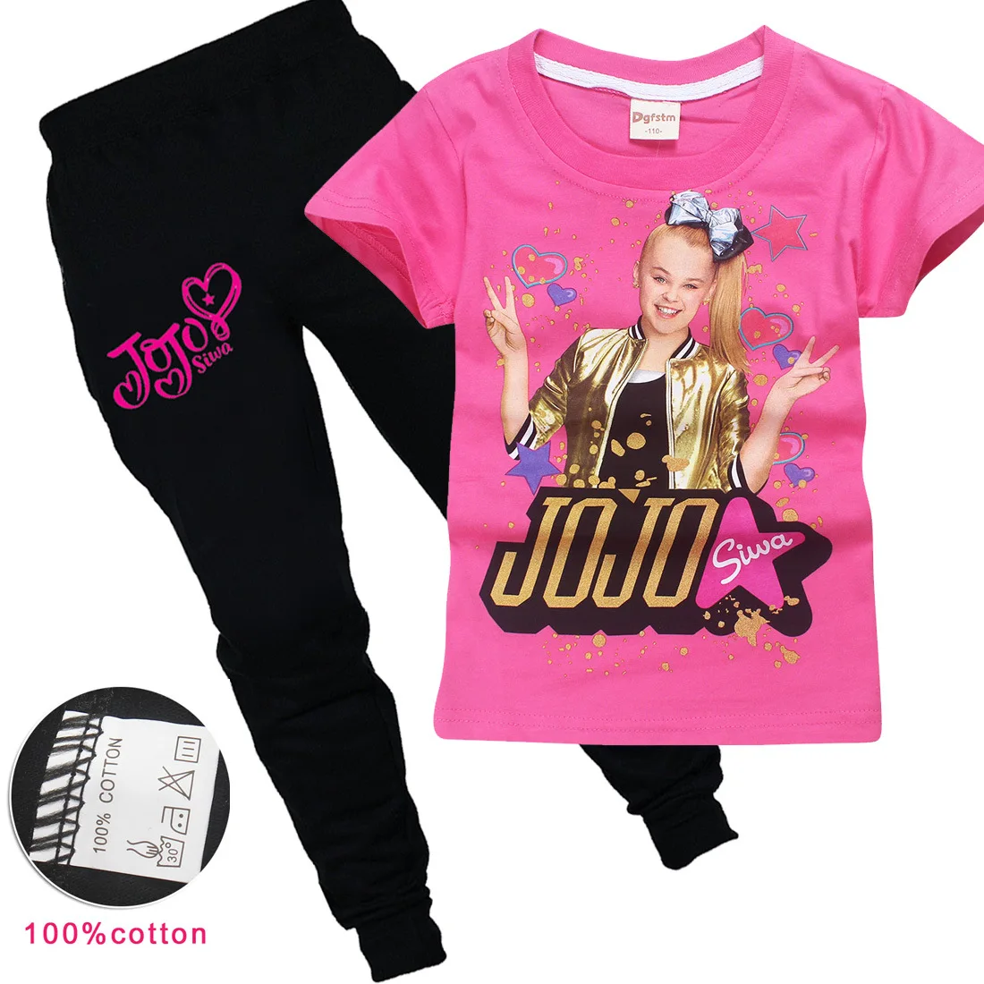 Летние фиолетовые Детские футболки с рисунком JOJO SIWA хлопковые футболки с круглым вырезом для маленьких девочек комплекты с короткими рукавами для мальчиков и девочек футболки - Цвет: PS8356-red