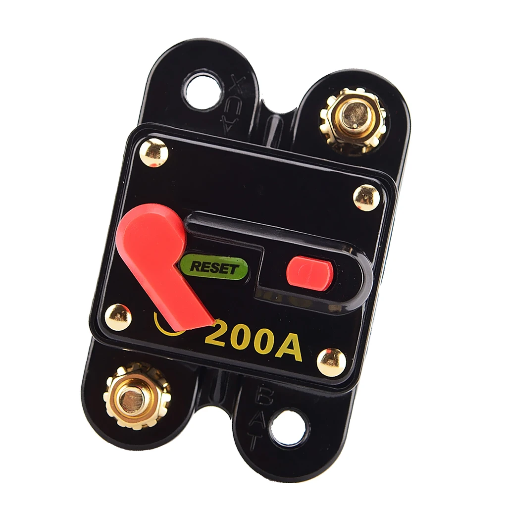 Car Audio 200Amp DC 12V 24V Circuit Breaker Manual Reset Switch Fuse Holder