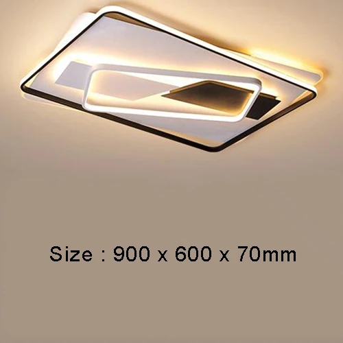 900 x 600mm Chandelierrec, современный светодиодный потолочный светильник, Lampara de techo, для гостиной, спальни, низкие потолки, AC90-260V, домашний светильник, потолочный светильник - Цвет корпуса: 900 x 600mm