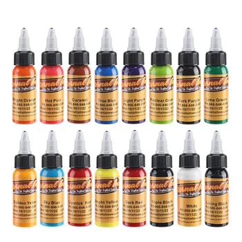

16 bottles Body Painting Tattoo Ink Set Permanent Makeup Coloring pigment Eyebrows Eyeliner Tattoo Paint Body Makeup Ink Tools