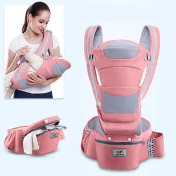 

0-48M Ergonomic Baby Carrier Infant Baby Hipseat Carrier Front Facing Ergonomic Kangaroo Baby Wrap Sling for Baby Travel