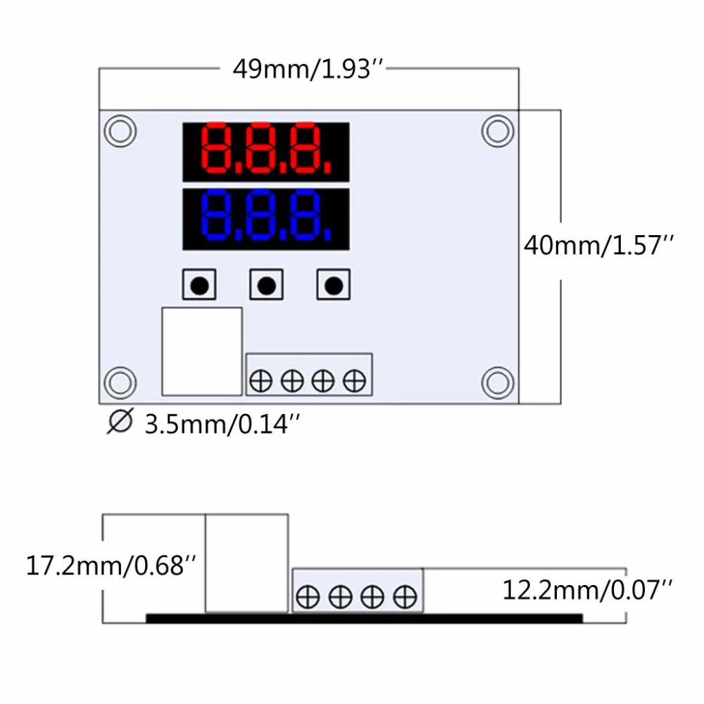 W1209S DC 12V Мини-Термостат Регулятор-50-120 градусов Цельсия цифровой регулятор температуры