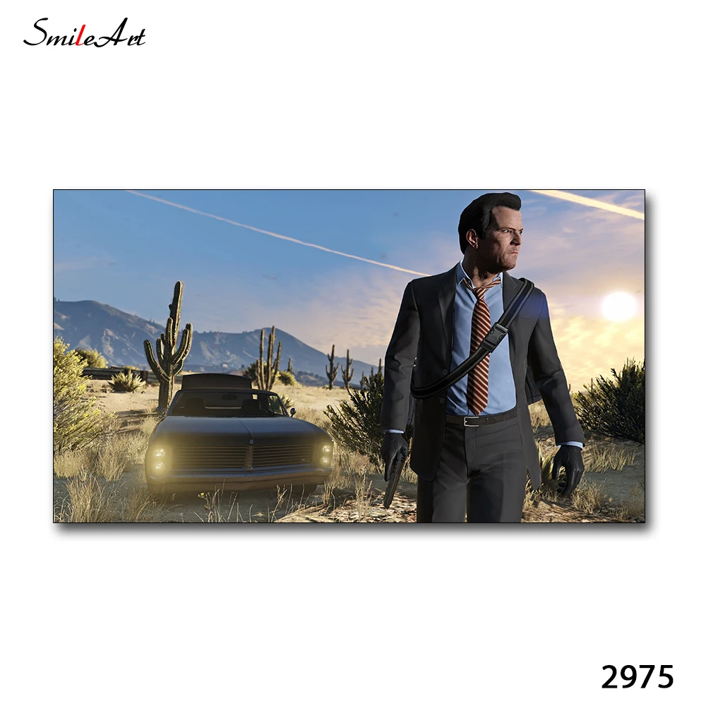 2975 Игра Gta 5 плакат настенный художественный принт и плакат холст живопись настенные картины для гостиной спальни игровой комнаты Декор современный декор - Цвет: 2975
