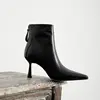 Krazing Pot new cow leather pointed toe strange high heels chic design concise basic clothing dress lady wedding ankle boots L51 ► Photo 3/6