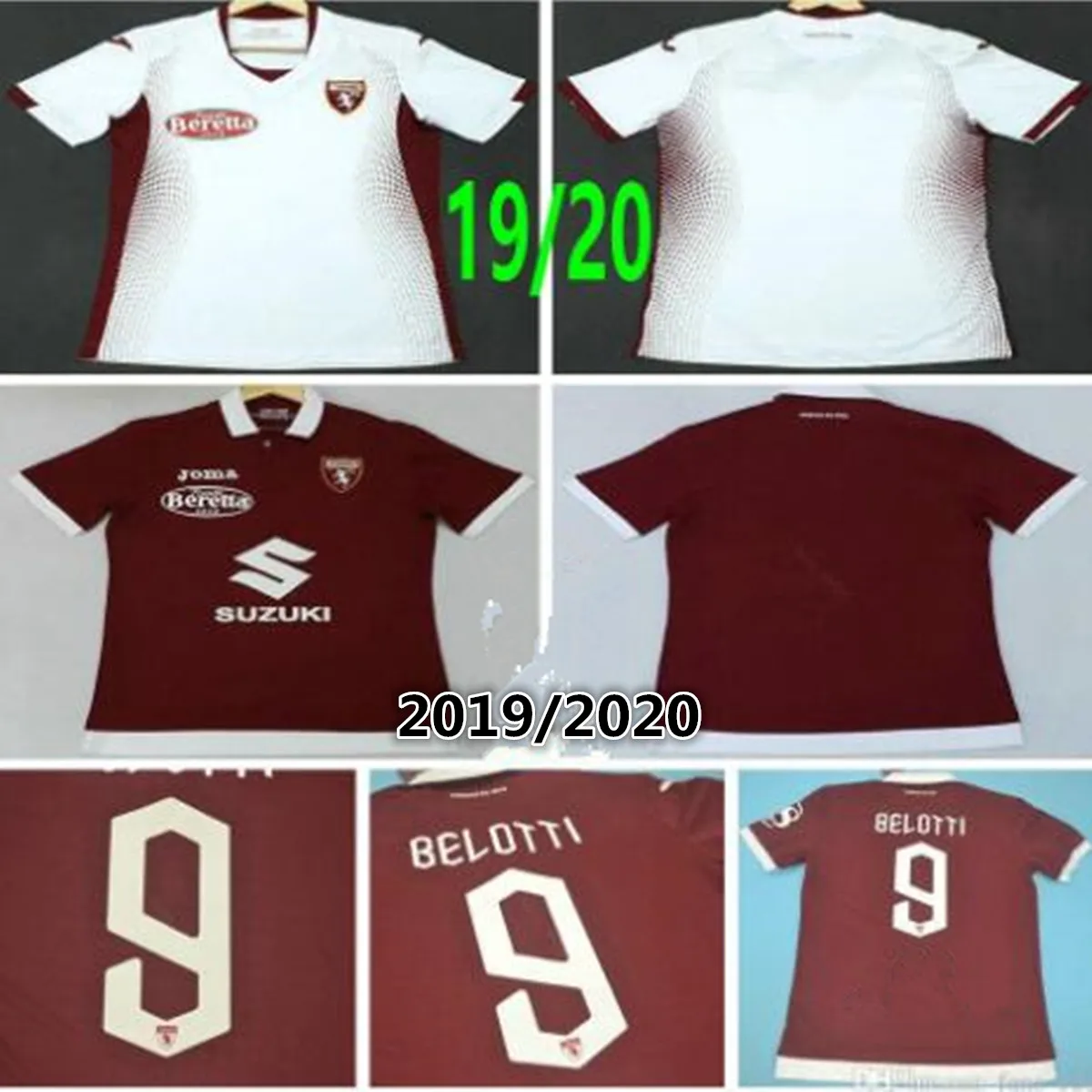 2019 2020 Torino FC футбольные майки BELOTTI FALQUE IZZO MEITE ZAZA BASELLI NKOULOU Custom Turin домашняя красная