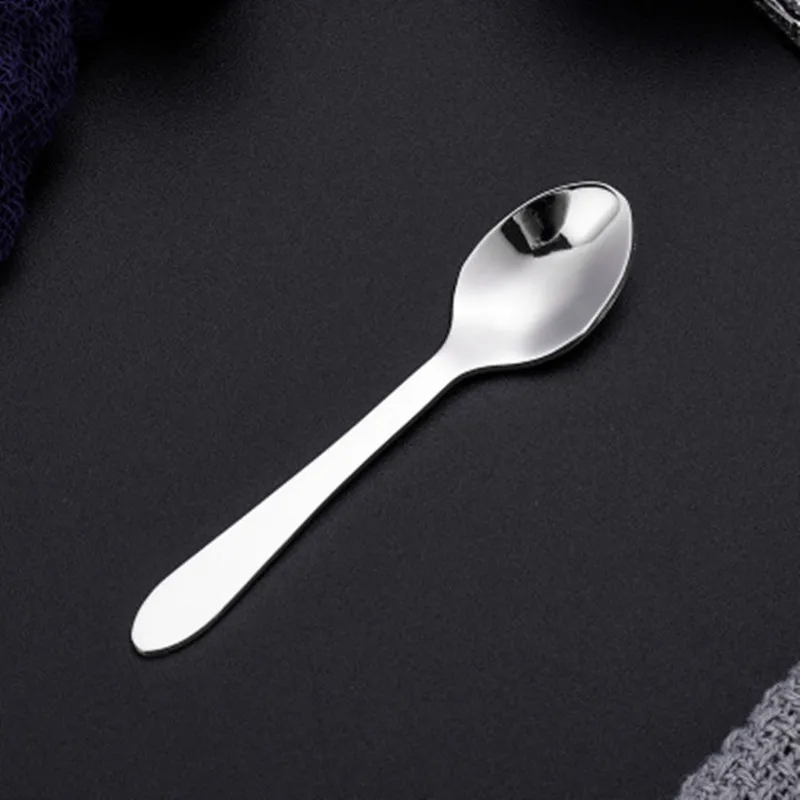 Silver Горячая 1 шт. чайная ложка из нержавеющей стали для торта, фруктовые ложки для десерта, маленькие кофейные ложки, золотые десертные инструменты для закусок, столовая посуда - Цвет: Silver