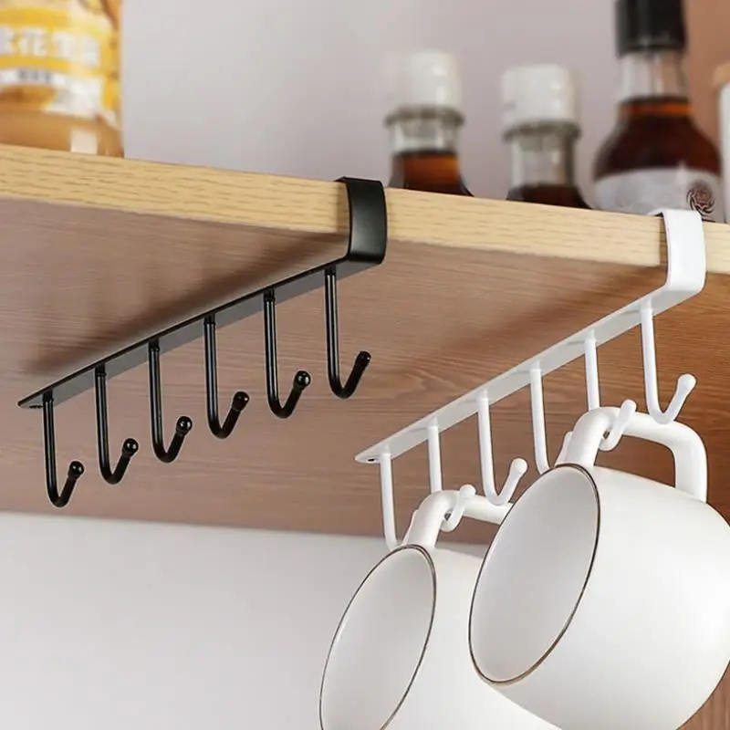 2pcs Set Strong Hooks Metal Under Shelf Mug Cup Cupboard Kitchen
