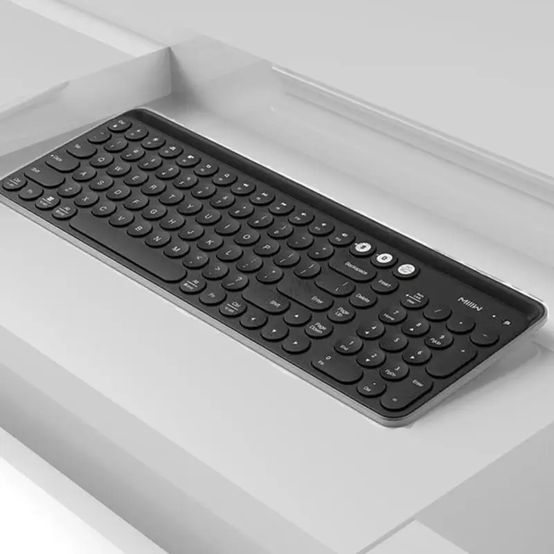 Черный Оригинальная Xiaomi Miiiw Bluetooth Двухрежимная клавиатура MWBK01 104 клавиш 2,4 ГГц многофункциональная беспроводная клавиатура+ испанская русская паста - Цвет: Черный