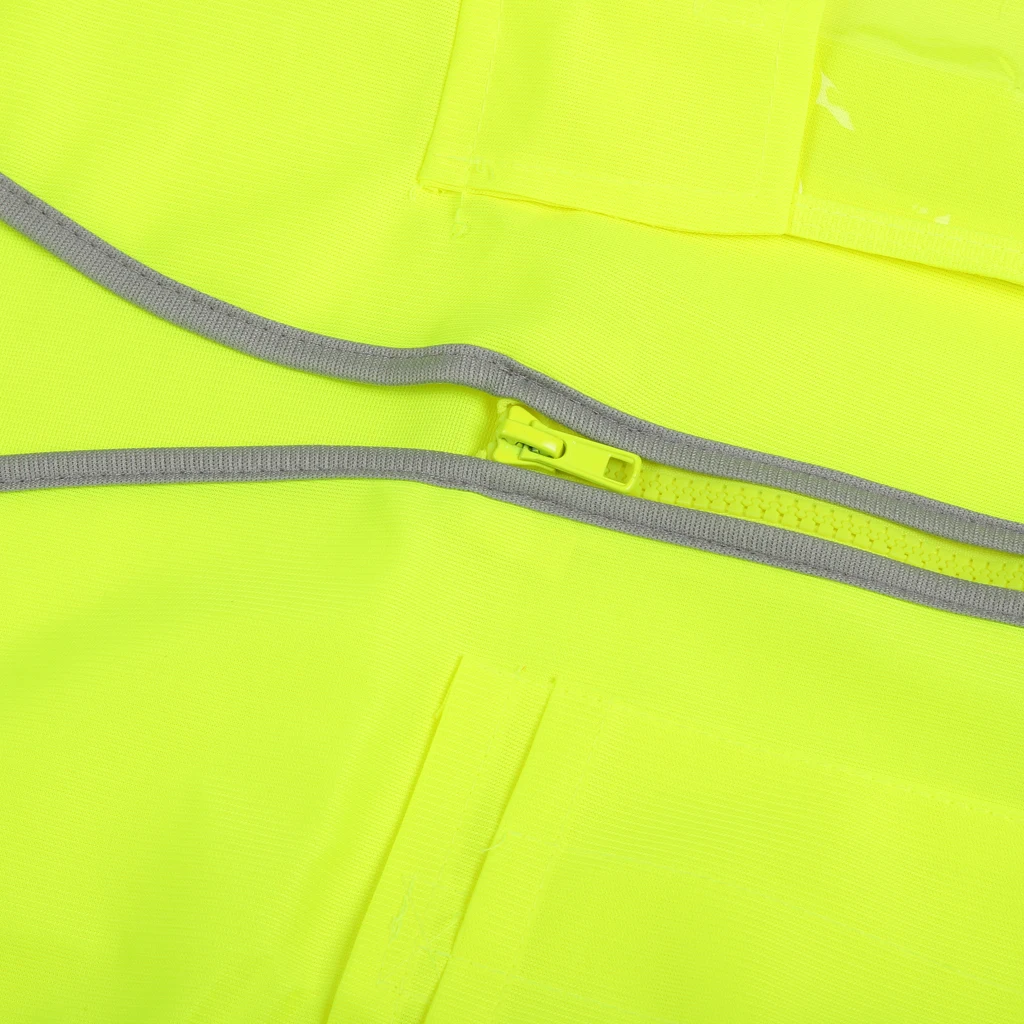 High Visibility Reflective Safety Vest with Pockets Zipper Breathable Mesh Jacket Waistcoat for construction, metro 112x67cm 