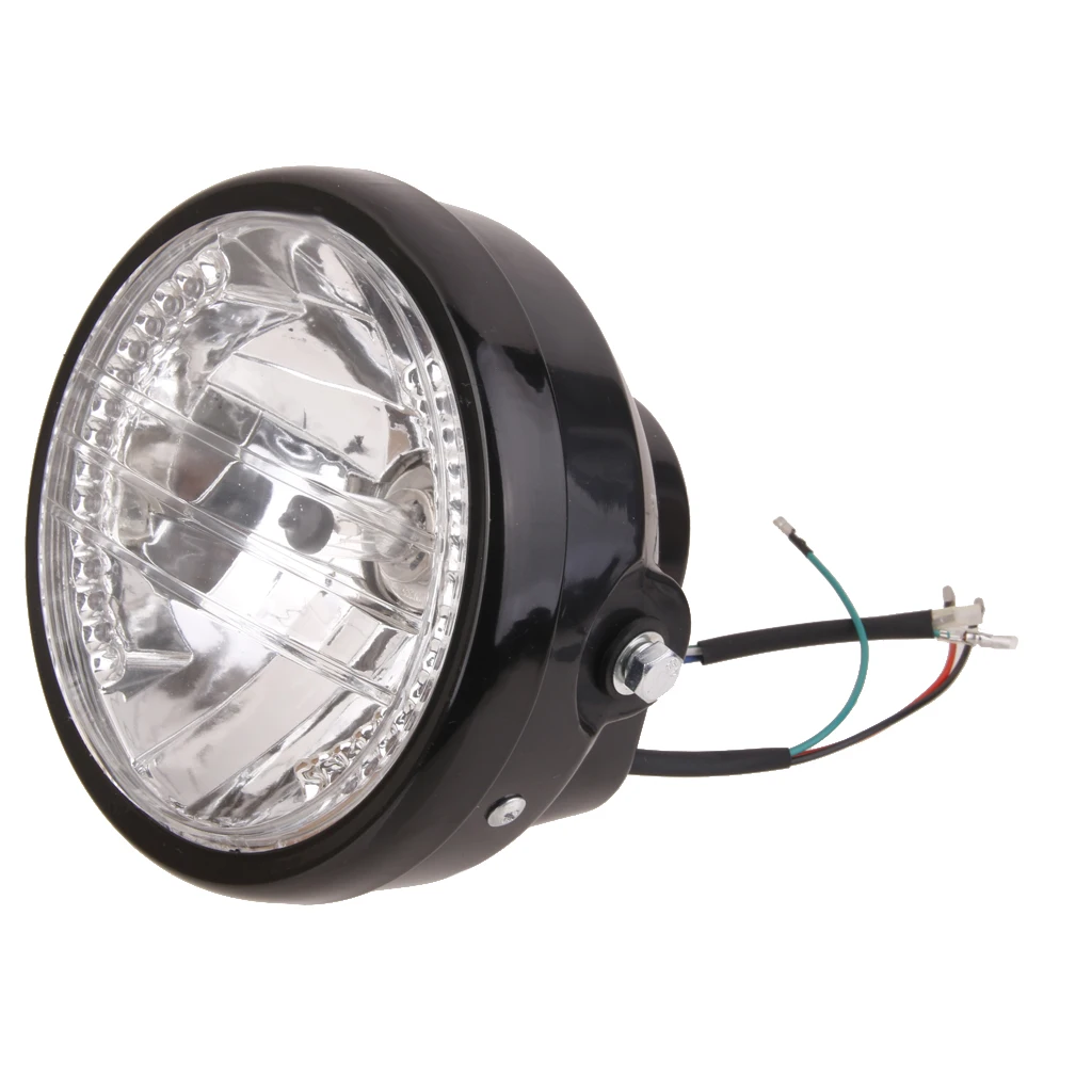 1 Piece 7' Projector Halogen Motorcycle White LED Halo Ring H4 Light Bulb Headlight 12V 35W LED light 