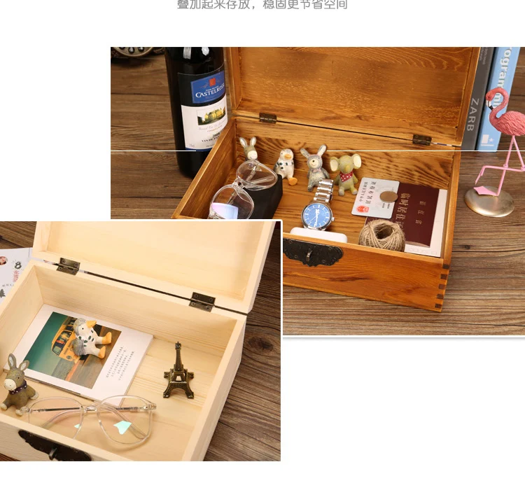 Zakka деревянная коробка для хранения винтажная с замком настольная отделка Muhe