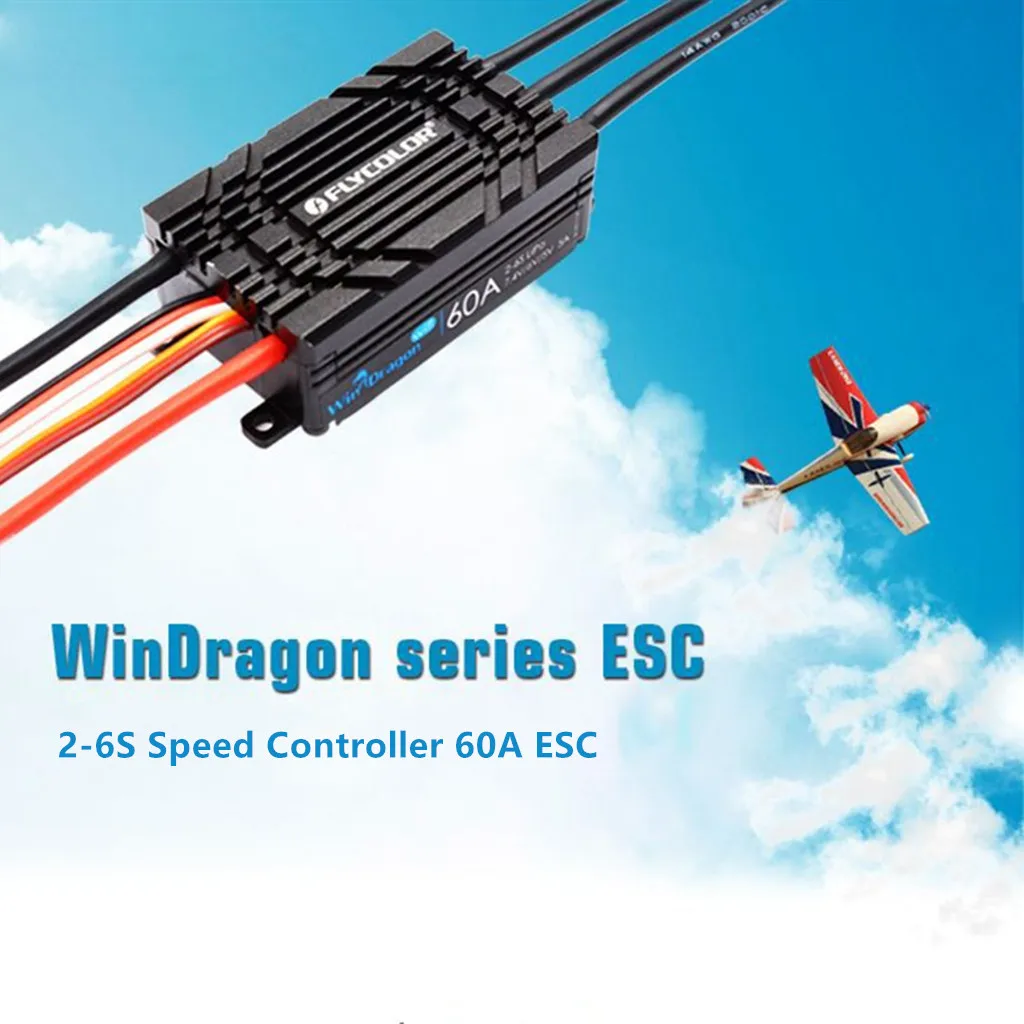 

Drone Part 2019 TOP Flycolor WinDragon 2-6S Speed Controller 60A ESC For RC Racing Drone Aircraft j1011