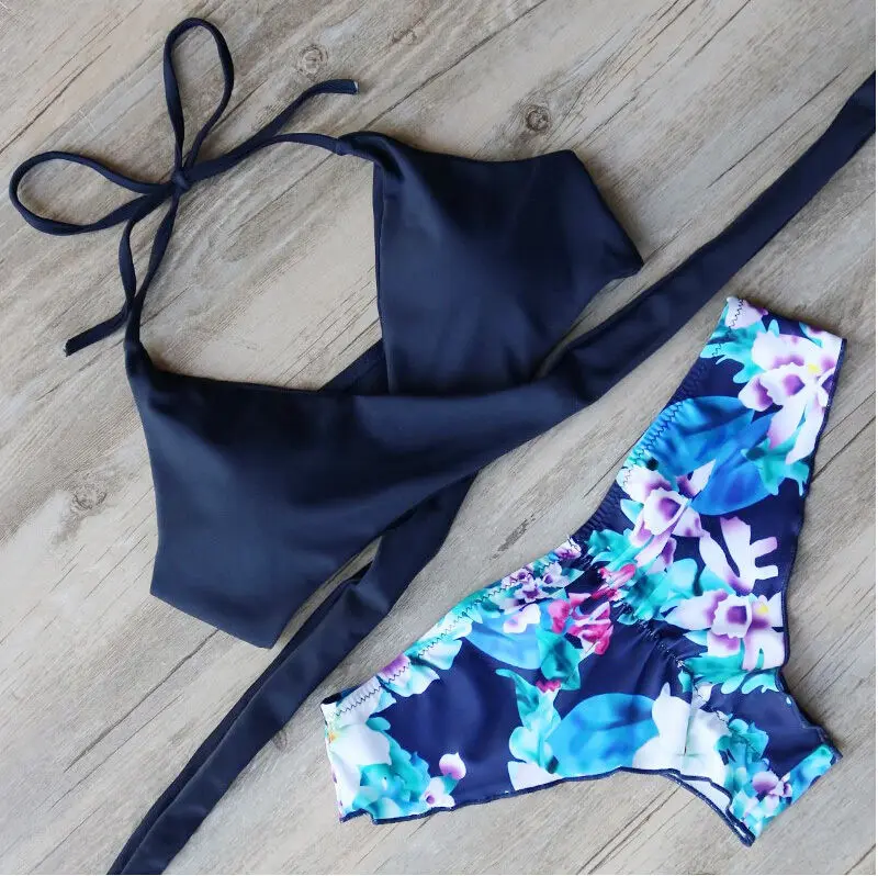 

2020 Brazilian Biquini Push Up Swimwear Women Print Swimsuit Bikini Set Bandage Beachwear Bathing Suit Biquini Feminino Praia