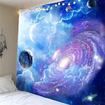 

Beautiful Galaxy Universe Wall Hanging Tapestry Nature Starry Sky Boho Decor Wall Cloth Tapestries Travel Mat Yoga Blanket Throw