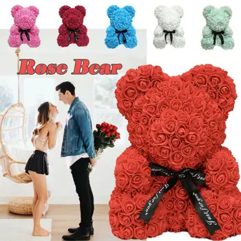 

Official 2019 Rose Flower Teddy Bear For Valentine Day Girlfriend Gift Large Huge 40/25CM