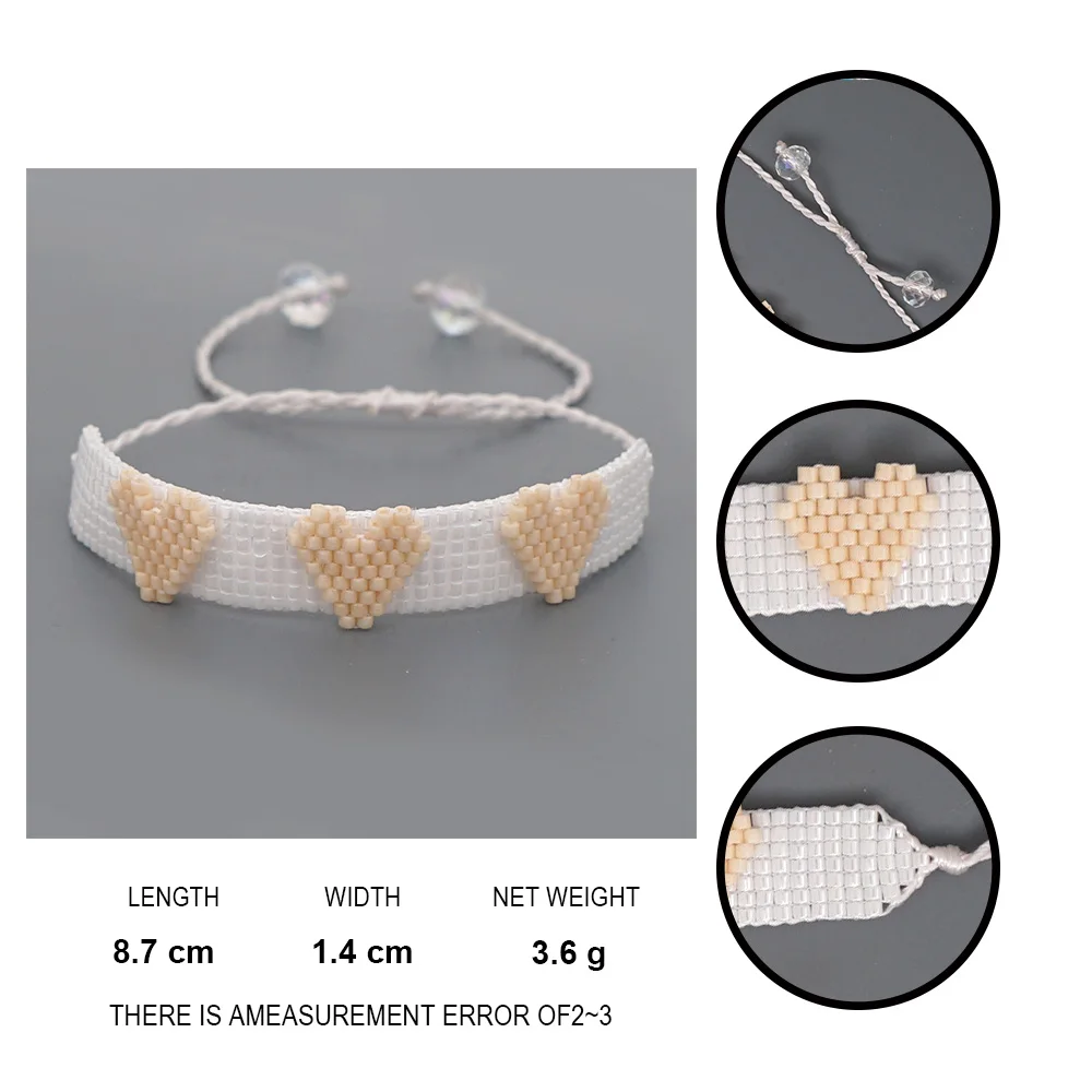 Go2boho браслет для женщин MIYUKI Pulseras Mujer Moda Femme 3D Сердце Браслеты Instagram богемные ювелирные изделия Diy подарок ручной работы