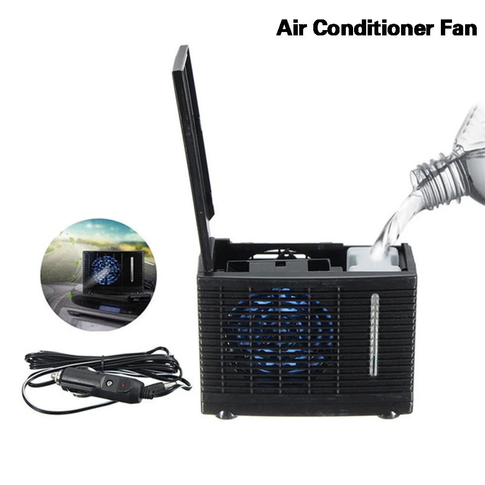 Zyurong® Car Air Conditioner DC 12 V 35 W Universal Mini Evaporative climatiseur Portable Auto Refroidissement Conditionneur deau par évaporation Air Fan Noir 