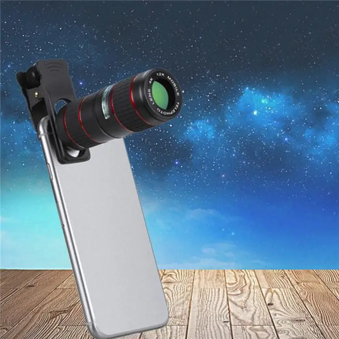 12X зум мобильный телефон телескоп объектив черный комплект телефото внешний объектив камеры