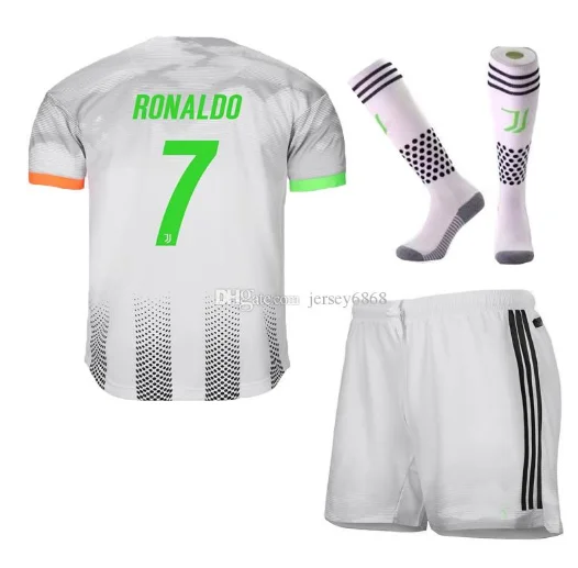 19, 20, Детский комплект+ носки juve, Футбольная Футболка BUFFON Dybala DE LIGT Ramsey Ronaldo Kean, Детские трикотажные изделия с бесплатной заплаткой