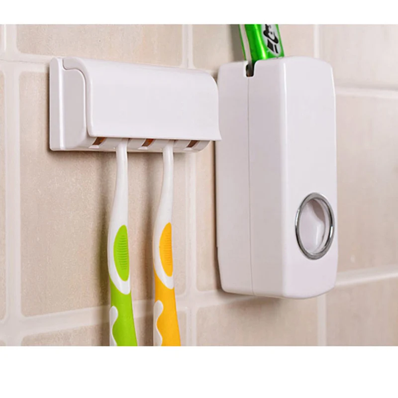 Держатель для зубных щеток и автоматический дозатор для зубной пасты набор 5 слотов подставка для зубных щеток домашняя настенная стойка