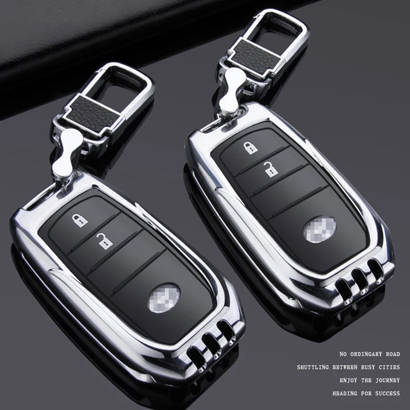 Цинковый сплав чехол для ключей автомобиля брелок для Highlander Prado Crown Land Cruiser Prius Vitz Riez RAV4 Camry Smart key защитная оболочка