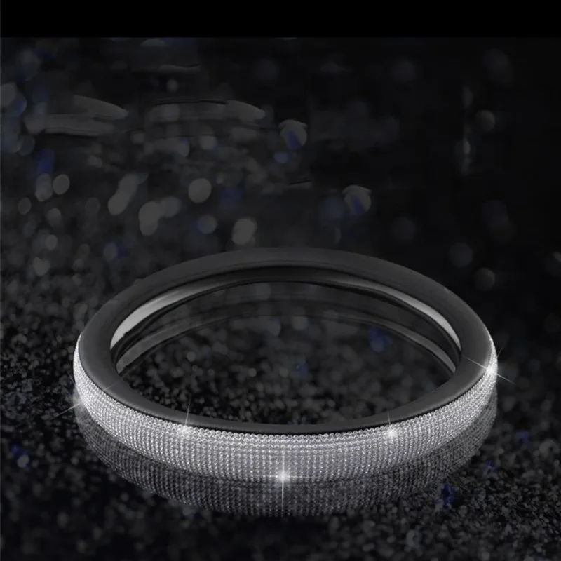 Bling Diamond Стразы Кристалл Чехол рулевого колеса автомобиля из искусственной кожи авто аксессуары чехол для автомобиля