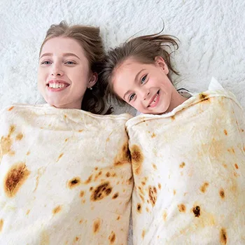 

Super Soft Warm Flannel Mexican Burrito Blankets Round Shape Airplane Travel Throw Coral Fleece Corn Tortilla Nap Wrap Blankets