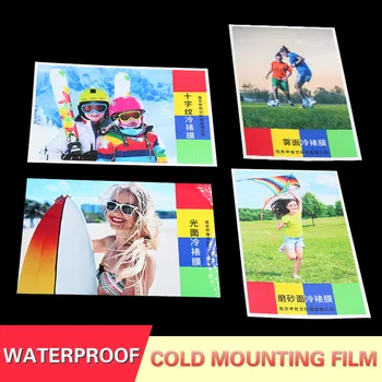 

50pcs/bag A4 Cold Mounted Film A6 Light Film Mist Film 6 Inch Pvc Skin Film Cloth Cross Grain Surface Frosted Surface Photo Save