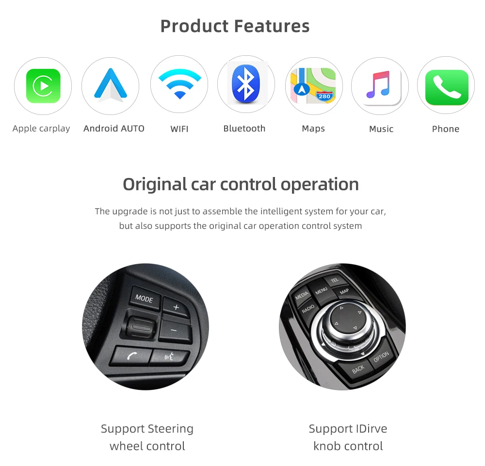Беспроводной автомобильный GPS навигатор для Apple CarPlay 8 дюйма BMW Series3 5 CIC E60 E61 E63 E64 M6 E90
