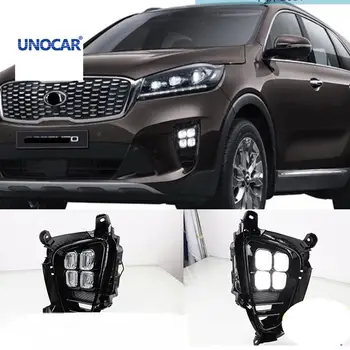 

Car styling For new Kia Sorento 2019 daytime running lamp modified by LED original factory front fog lamp assembly