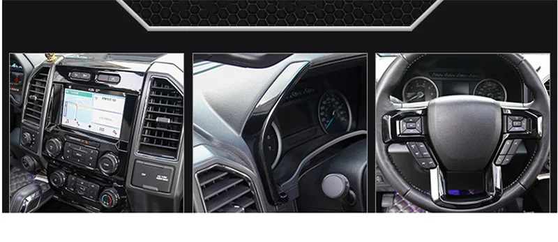 Для Ford F-150 16-19 интерьер автомобиля декоративный комплект приборной панели хромированная формовочная отделка