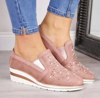 

Women Wedges Shoes Fashion Peep Toe Summer Shoes Woman Flock Flat Sandals Size 34-44 Casual Shoes Woman Sandals Zapatos Mujer