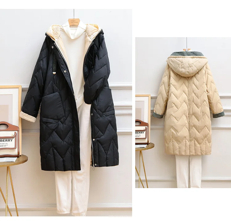 SEDUTMO Winter Warm Duck Down Jacket Women Oversize Thick Long Hooded Coat Autumn Fashion Casual Puffer Jacket ED1699
