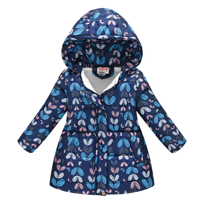Куртка для девочек; хлопковая куртка с принтом для маленьких девочек; теплая верхняя одежда для девочек на холодную зиму; детская верхняя одежда с капюшоном; детская одежда - Цвет: 11