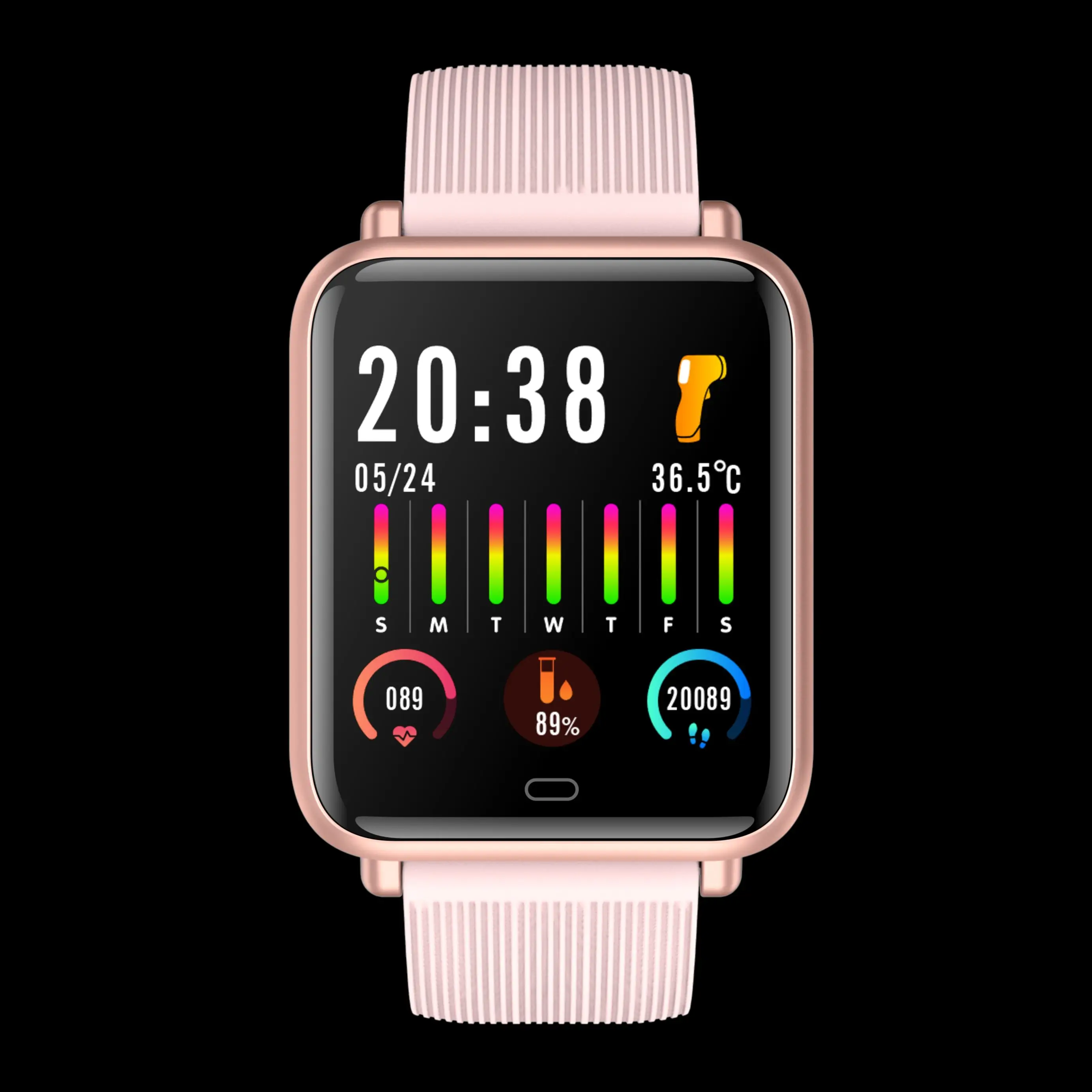 2022 Body temperature,Whole snack rate monitoringBlood oxygen monitoringMultiple sports modes,Caller ID and rejection Smartwatch 