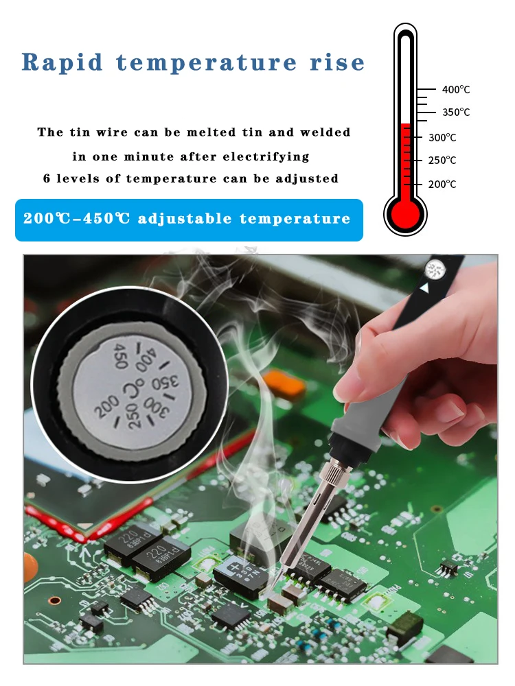 hot air soldering Timostention adjustable temperature internal heating electric  soldering iron tip Welding gun welding gun household repair tool arc welders